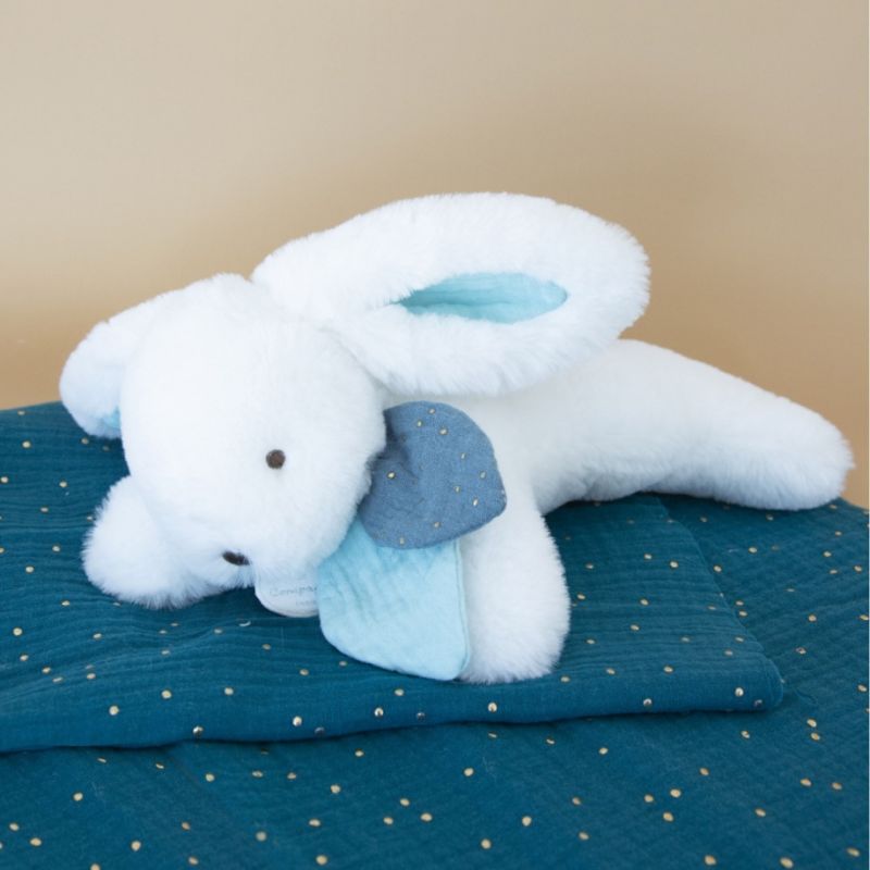  - happy - peluche lapin pop bleu 25 cm 